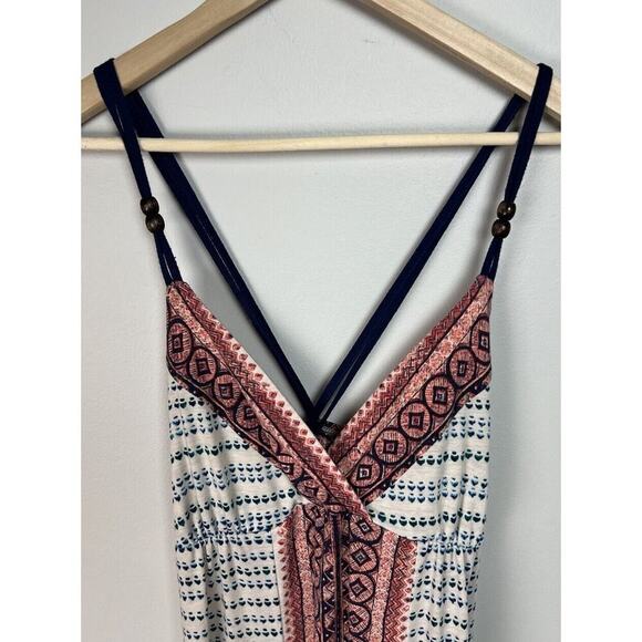 Angie Geometric Patterned Boho Maxi Dress Sleeveless Size Medium Stretch Women’s - Picture 3 of 7